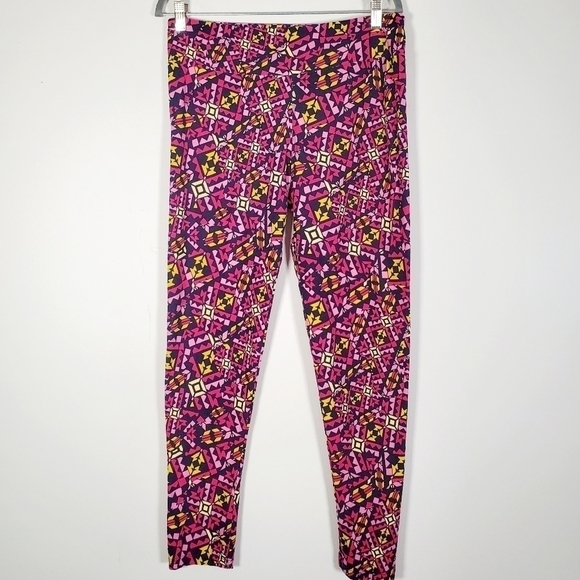 Lularoe TC Leggings Pink Yellow Blue Purple Geometric Print Size Tall Curvy - Picture 2 of 4